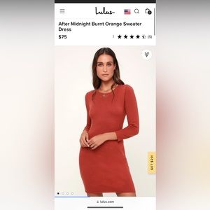 Burnt orange sweater dress